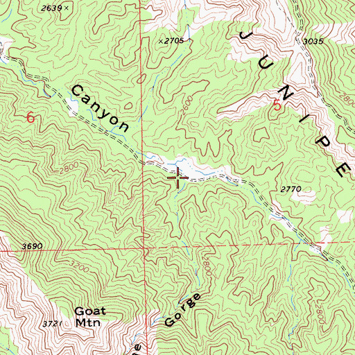 Topographic Map of The Gorge, CA