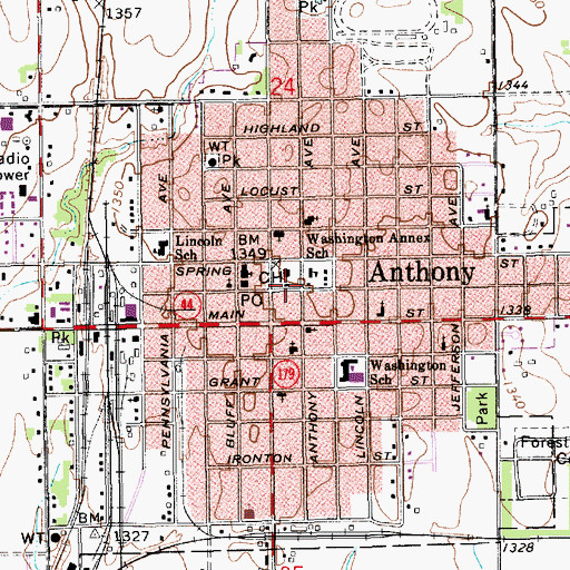 Topographic Map of Harper County Sheriff's Office, KS