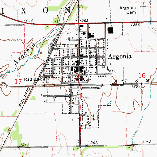 Topographic Map of Argonia Police Department, KS