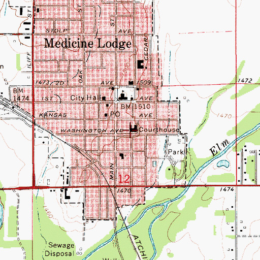 Topographic Map of Barber County Sheriff's Office, KS