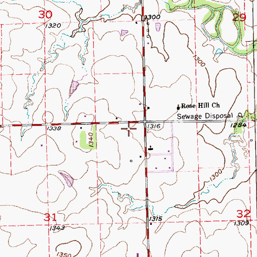 Topographic Map of Rose Hill Police Department, KS
