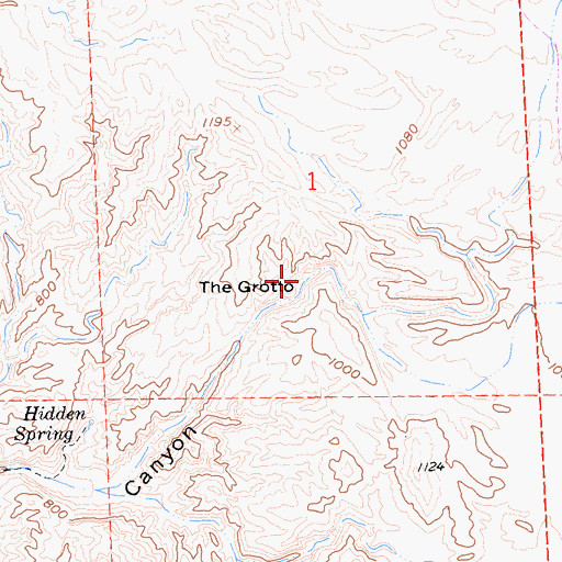 Topographic Map of The Grotto, CA
