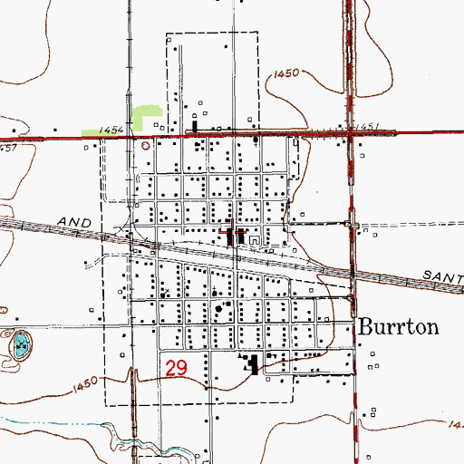 Topographic Map of Burrton Police Department, KS