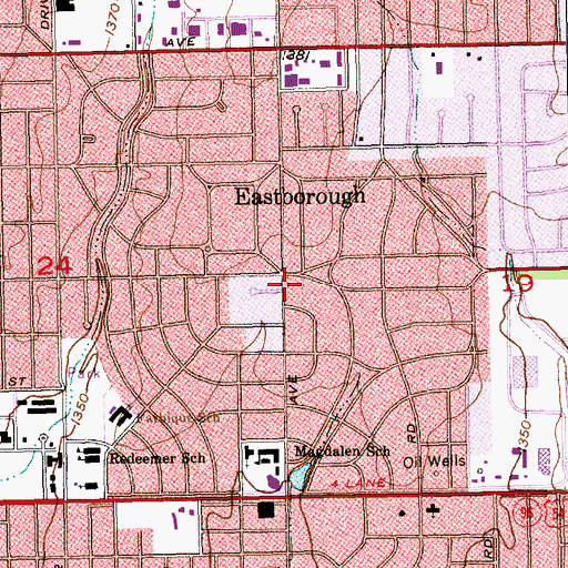 Topographic Map of Eastborough Police Department, KS