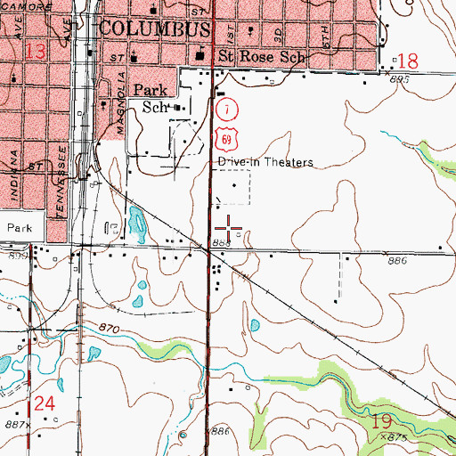 Topographic Map of Cherokee County Sheriff's Office, KS