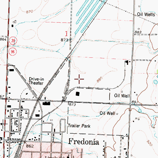 Topographic Map of Wilson County Sheriff's Office, KS