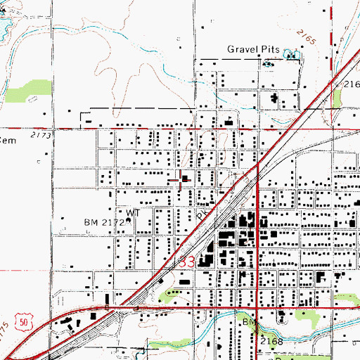Topographic Map of Edwards County Sheriff's Office, KS