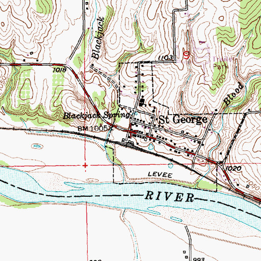 Topographic Map of Saint George Police Department, KS