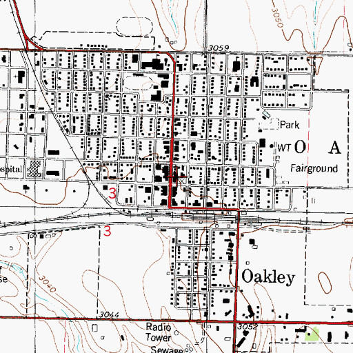 Topographic Map of Oakley Police Department, KS