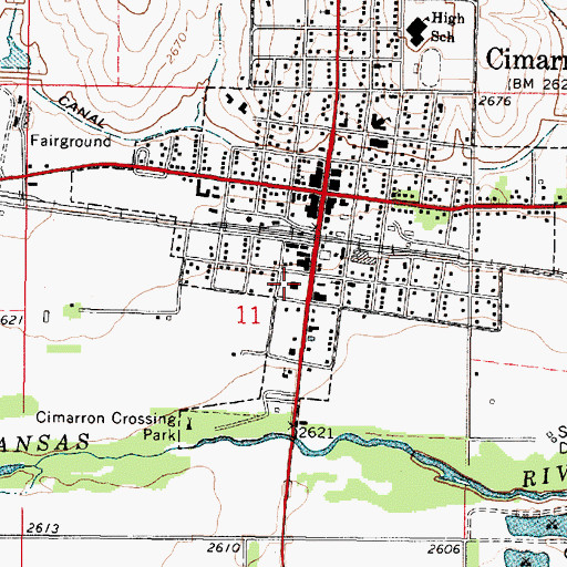 Topographic Map of Gray County Sheriff's Office, KS