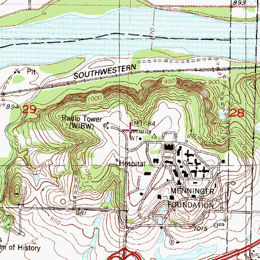 Topographic Map of Kansas Department of Wildlife and Parks Region 2 Headquarters, KS