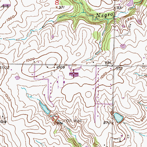 Topographic Map of Blue Valley High School Public Safety Office, KS