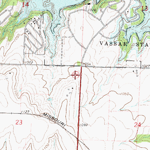 Topographic Map of Kansas Department of Wildlife and Parks Pomona State Park, KS