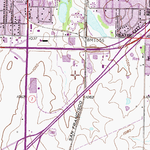 Topographic Map of Kansas Highway Patrol Troop A Headquarters, KS