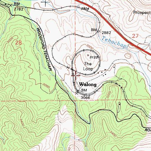 Topographic Map of The Loop, CA