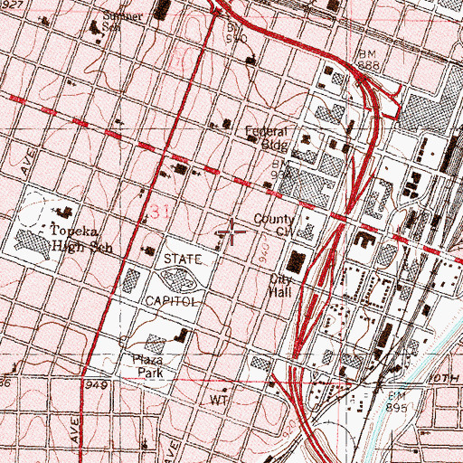 Topographic Map of Kansas State Fire Marshal's Office, KS