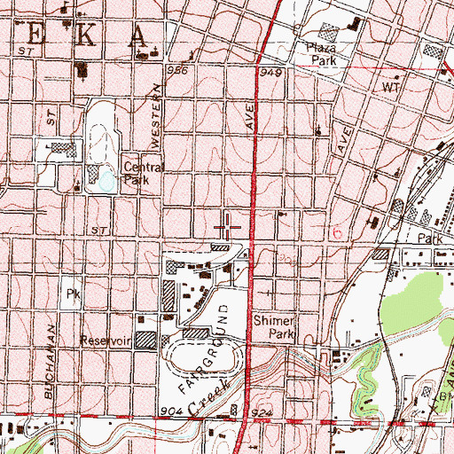 Topographic Map of Kansas Bureau of Investigation, KS