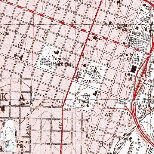 Topographic Map of Kansas Alcoholic Beverage Control Division, KS