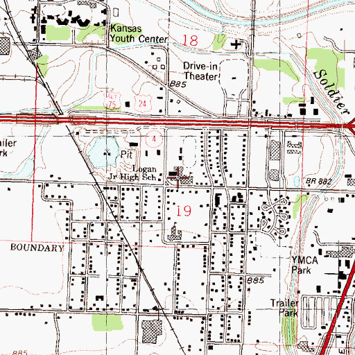 Topographic Map of Seaman Unified School District 345 Security Office, KS