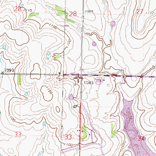 Topographic Map of Eisenhower State Park Rangers Office, KS