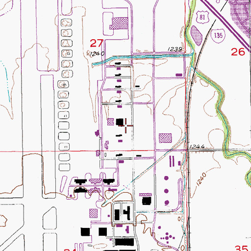 Topographic Map of Kansas State University Safety and Security Office, KS