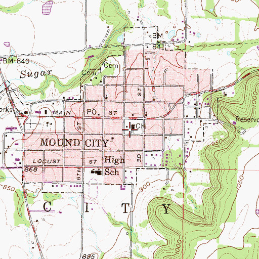 Topographic Map of Linn County District Court Judicial District Number 6, KS
