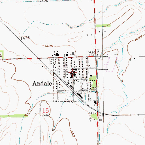 Topographic Map of Andale Police Department, KS