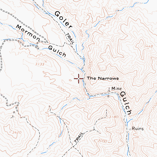 Topographic Map of The Narrows, CA