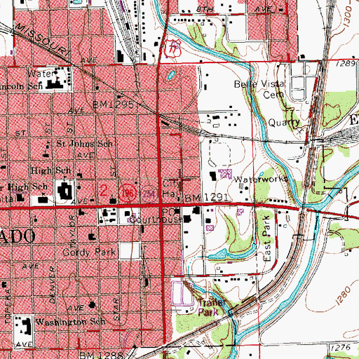 Topographic Map of El Dorado Police Department, KS