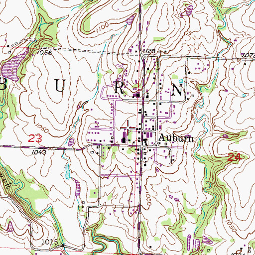 Topographic Map of Auburn Police Department, KS