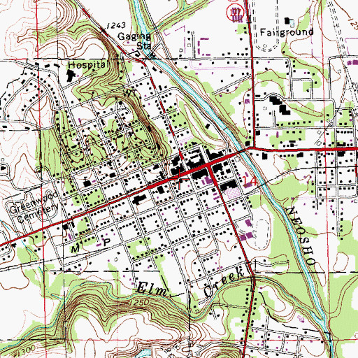 Topographic Map of Council Grove Police Department, KS