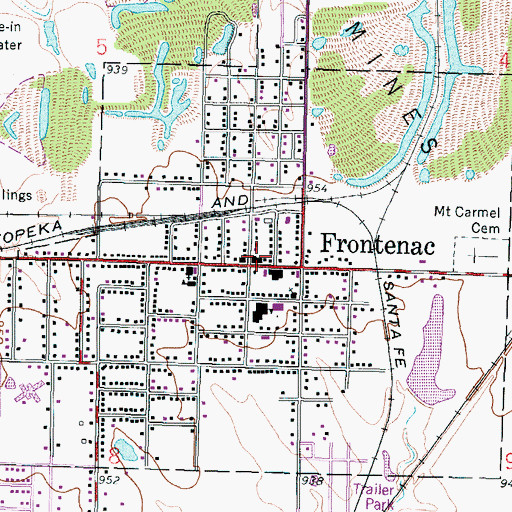 Topographic Map of Frontenac Police Department, KS