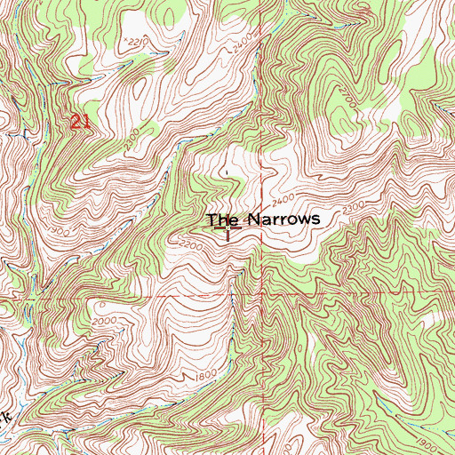 Topographic Map of The Narrows, CA