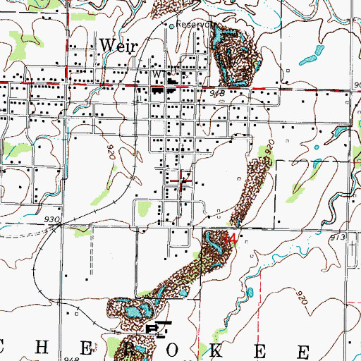 Topographic Map of Weir Police Department, KS