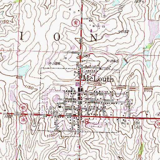 Topographic Map of McLouth Police Department, KS