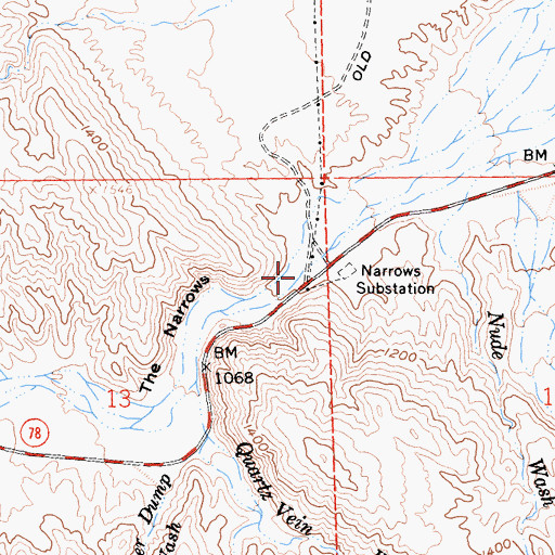Topographic Map of The Narrows, CA