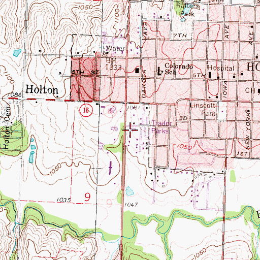 Topographic Map of Jackson County Sheriff's Office, KS