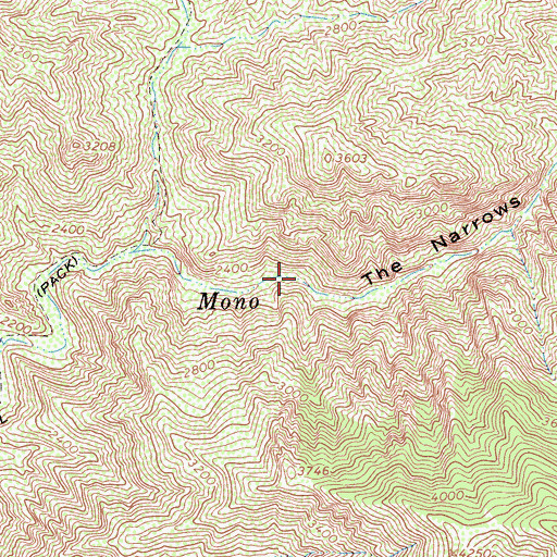 Topographic Map of The Narrows, CA