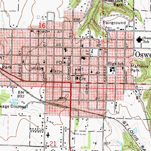 Topographic Map of Labette County Sheriff's Office, KS