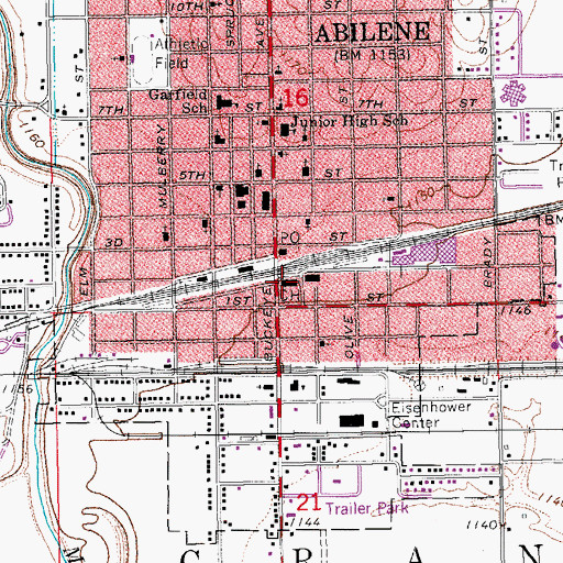 Topographic Map of Dickinson County Sheriff's Department, KS
