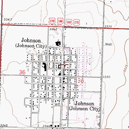 Topographic Map of Stanton County Sheriff's Office, KS