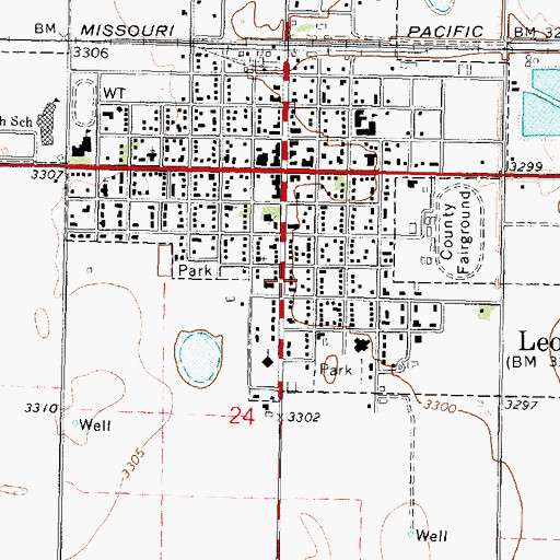 Topographic Map of Wichita County Sheriff's Office, KS