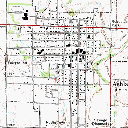 Topographic Map of Clark County Sheriff's Office, KS