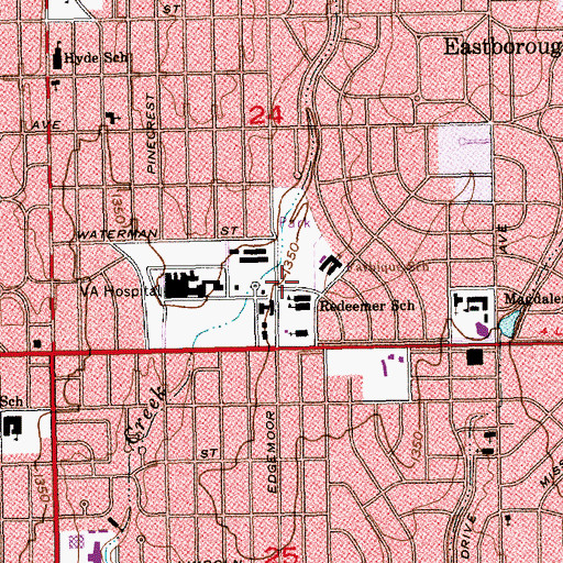 Topographic Map of Wichita Police Department Patrol East Substation, KS