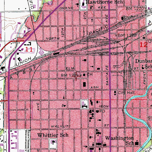 Topographic Map of Salina Police Department, KS