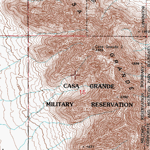Topographic Map of Casa Grande Military Reservoir, AZ