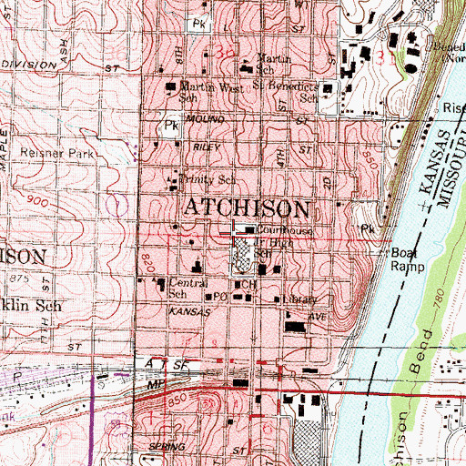 Topographic Map of Atchison County Sheriff's Office, KS
