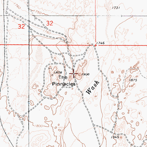 Topographic Map of The Pinnacles, CA