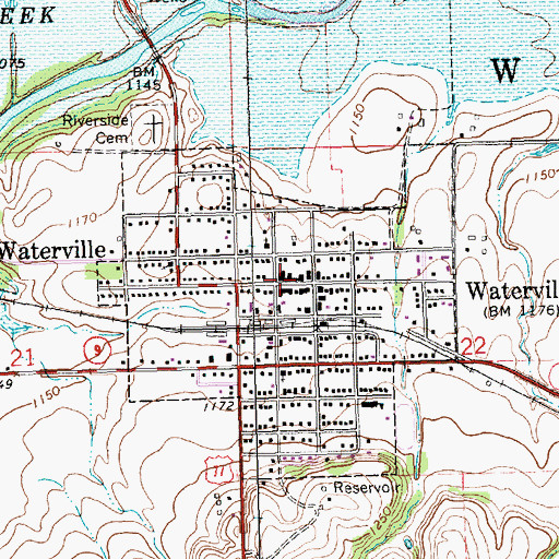 Topographic Map of Waterville Police Department, KS