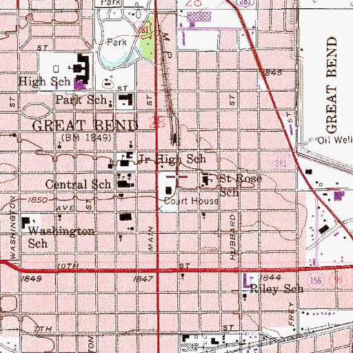 Topographic Map of Barton County Sheriff's Office, KS
